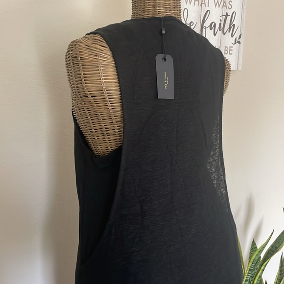 NWT! Rag & Bone Black Linen Midi Dress - Picture 8 of 14